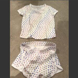 Roller Rabbit Kids Disco Hearts Playa Play Set Pajama short set size 8 rainbow